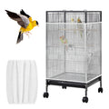 Hpmjz White Bird Cage Seed Catcher Adjustable Soft Birdcage Cover Reusable Nylon Mesh Birdcage Net Lightweight Skirt Seed Guard for Parrot Cage Stop Scatter Breathable Round Square Canary