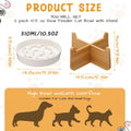 2 Set Raised Slow Feeder Cat Bowl with Stand Ceramic