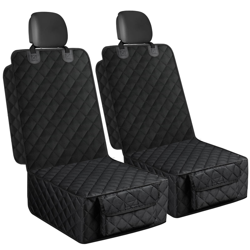 Smatto Dog Car Seat Cover, 2 Pack Waterproof Pet Front Seat Car Cover, Full Protection Dog Seat Protector with Side Flaps, Universal Size for Cars, Trucks, SUVs