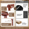 Extra-Large Wood Saddle Rack-Enhanced Height & Length with Reinforced Stability,Non-Abrasive Design,Heavy-Duty Saddle St
