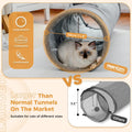 PAWZ Road Cat Tunnel 51 Inches Long Cat Toys Collapsible Tunnel 12 Inches in Diameter Large Cats Tube for Big Cats,Rabbits and Puppy- Large