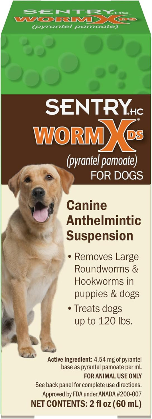 Worm X Plus 7 Way Liquid Dewormer for Dogs 2 oz Broad Spectrum Canine Anthelmintic Suspension Removes Hookworms and Roun