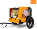 Yafylly Dog Bike Trailer for Small to Medium Dogs, Foldable Pet Carrier for Dogs with 16 Inch Wheels, Universal Hitch, B