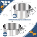 Dog Crate Water Bowl No Spill, 2 Pack Stainless Steel Large Dog Bowls, Hanging Dogs Kennel Water and Food Bowls for Crate Cage，Metal Feeder Dish Coop Cup for Medium Large Dogs Pets