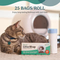 PurrTek Cat Litter Box Liners — LitterWrap Drawstring Bags for Automatic & Self-Cleaning Litter Boxes | Precision Fit, Jumbo Heavy-Duty, Leak-Proof, Unscented Odor Control, Replacement Refills