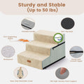 Gardner Pet Dog Stairs for Small Dogs 14" H, 3-Step Extra Wide Dog Steps for Bed, Pet Stairs for Bed and Couch with Dura