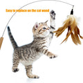 CATENEED Cat Feather Toys Refill, 16 Pieces Cat Wand Replacement Feathers Toy for Indoor Cats