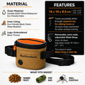 Dog Treat Pouch, Auto-Close One-Hand Access Training Treat Bag with Adjustable Waist Belt, Hands-Free Reward Pouch for D