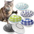 Ceramic Cat Food Bowls, 6 Pack 5.7-In Non-Slip Cat Dishes For Food, Water