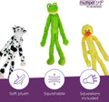 Multipet Swingin' Slevin Frog Dog Plush Toy - Squeaky Toys for All Dogs - Extra Soft Plush - Stuffed Animal for Cuddling & Playing - Cute Dog Pet Toy (27”, Green, 5 Squeakers)