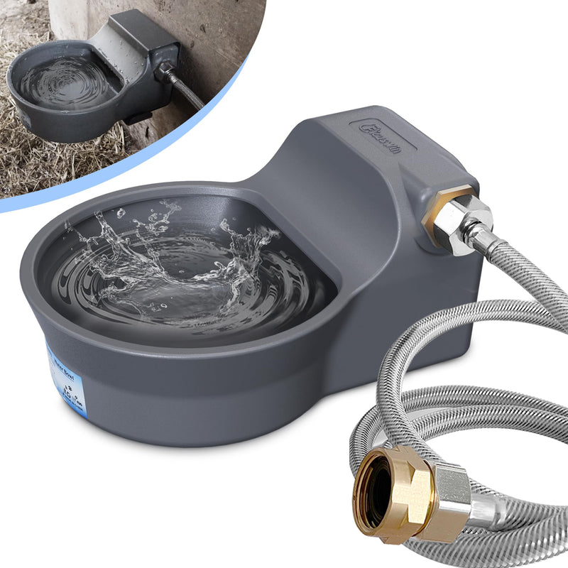 Automatic Dog Water Dispenser with Anti-tip Bracket, 68 oz Outdoor Dog Water Bowl Dispenser, Auto Refill Water Feeder for Pets & Livestock, Food Grade Waterer Fit 3/4