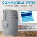 BrightOn 50 Litter Bag Refill Roll for Genie Easy Roll Litter Bin, Ultimate Odor Control, Unscented (50 Bags / 2 Rolls)