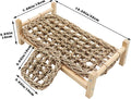 Bearded Dragon Bed with Climbing Ramp, Wood and Seagrass Reptile Hammock
