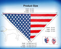 CozyHaus 2PCS Dual-Layer Design Patriotic Dog Bandanas Outfit,Large Summer Triangle Reversible Memorial Day Independence Day American Flag 4th of July Scarf for Big Boy and Girl Dogs Red White Blue