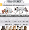 Cat Recovery Suit with Hind Legs,Cat Onesie After Surgery,Grey Star L