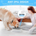 AONKEY 3L Dog Water Bowl No Spill, 101oz Large Spill Proof Dog Bowl Reduce Refill, Anti Splash No Mess Dispenser Dripless Slow Drinking Water Bowl for Sloppy Messy Drinkers (Gray)