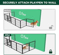 FXW Fence-to-Wall Anchor (Pack of 4) for Use with Dog Playpen in Yard, Garden, Doorways, Fireplace, Indoor/Outdoor, Fits All Heights of FXW Rollick/Homeplus/Aster Playpen, Black│Patented