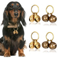 BOHUIZ Copper Bells for Dog Cat Collars, 4PCS Loud Jingle Bells with Snap Clips for Pet Dogs Cats Tracking Anti Lost Training Safety Alert Collar Charm Accessory