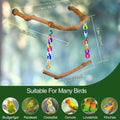 Bird Swing Toys, Standing Bird Perch with Natural Grape Wood, U Shape Hangable Birdcage Accessories, Birds Chewing Toy for Budgerigars, Parakeets, Cockatiels, Conures, Lovebirds, Finches (1Pack)