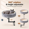 Chumajor Cat Desk Bed - 360° Rotating & Adjustable, Supports 50 lbs, Soft Faux Fur with Dual-Sided Reversible Mat, Modern Indoor Cat Nest Furniture for Office Desks and Game Tables, Island Table