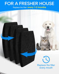 Cunina 2X Thicker Filter Compatible with Petmate Booda Dome Cat Litter Box Filter, Cat Litter Box Filters Replacement for Clean Step Dome Litter Boxes for Cats, 4 Pack