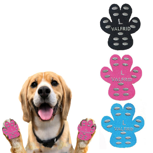 ‌VALFRID Dog Paw Protector Pads,15 Sets-60 Pads Anti-Slip Grips for Hardwood Floors,Best for Hot Pavement,Strong Self-Adhesive Traction Stickers for Senior Dog Essentials Multicolor L