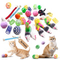 YULOYI Cat Toys for Indoor Cats, 34 Packs Interactive Cat Toy Set with Colorful Springs Toys, Mouse Toy, Catnip Ropes, Balls, Bells, and Sisal Ball for Kitten Toys