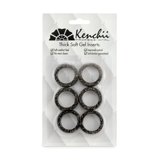 Kenchii Extra Soft Premium Shear Finger Ring Inserts - Thick, Quality Comfort. Elevate Your Grooming Experience with Precision and Style in Multiple Colors (Black)