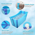 YUEPET Dog Bathtub for Large Dogs, 49 Gallon Foldable Bath Tub, Blue