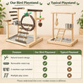 Wooden Bird Playground, Parrot Perch Stand, Cage Accessories