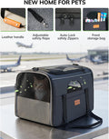 Morpilot Airline Approved Cat Carrier, 16.5" x11" x11" Soft-Sided Pet Travel Carrie with 4-Sided Mesh Ventilation for Cats & Puppies up to 15lbs (Dark Gray)