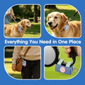Dog Poop Bag Holder for Leash, Large-Capacity Canvas Pouch, Purple