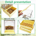 Hamiledyi Automatic Bird Feeder No Mess Bird Cage Feeder Transparent Acrylic Parrot Seed Food Container with Perch Cage 