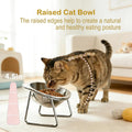 Elevated Cat Bowl,15° Tilted,5.9" Wide for Cats and Small Dogs