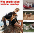 Idepet Dog Suspender Boots, Tall Dog Boots Anti-Slip & Fall Waterproof Shoes Leggings, Adjustable Suspender Boots for Wi