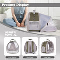 WEVONIGU Expandable Small Animal Backpack Carrier with Clear Bubble Window Large Space Travel Cage for Hedgehog Rat Parr