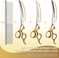 CITYWISH Dog Grooming Scissors,Curved Chunkers Shears Deg Grooming with Safety Round Tips, Sharp and Comfortable 4 in 1 Dog Scissers for Grooming