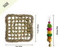 MUYG Bird Seagrass Mat,Natural Sea-Weed Woven Parrot Hammock Swing Mats Birds Foraging Wall Colorful Chewing Toy Lovebird Movable Hanging Hammocks Rocking Toys Parakeets Climbing Pad