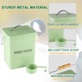 Bird Seed Storage Container Airtight,5~6LB Metal Bird Food Container with Scoop,Wild Bird Seed Tin for Storing Sunflower