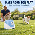 HADIZA Automatic Ball Launcher for Dogs, Rechargeable Thrower Machine, Adjustable 10/20/30 ft Range, 6 Mini 2 Inch Tenni