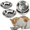 4 Pcs Stainless Steel Cat Bowls, 5.5 Inch Whisker Friendly Shallow Cat Food Bowls, Small Metal Pet Dish for Kittens and Indoor Cats, Basic Replacement Plates for Elevated Feeder Stands,Dishwasher Safe