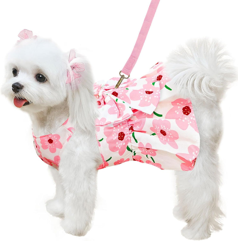 ABRRLO Cute Dog Cat Dress Small Dog Clothes for Girls Female Puppy Outfits
