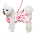 ABRRLO Cute Dog Dress Small Dog Clothes for Girls Female Puppy Outfits Floral Pet Summer Clothes Bowknot Doggy Harness Dress Cat Princess Dresses for Holiday Birthday Party (Pink Floral, Medium)
