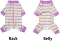 Striped Dog Recovery Suit Female Male for Small Medium Dogs,Dog Surgical Recovery Suite Bodysuit After Surgery Zipper On Back Puppy Cat Long Sleeve Onesies Bodysuit After Surgery Wound Protective