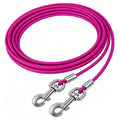HaiYUAN Dog Tie Out Cable 10/15/20/25/30/50 FT Runner for Yard Steel Wire Cable with Durable Superior Clips Pink Dogs Chains for Outside Dog Lead for Large Dogs Up to 165 lbs