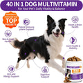 40 in 1 Dog Vitamins and Supplements 200Ct Dog Multivitamin Chewable, Immunity Support Multivitamin Vitamins with Turkey Tail Mushroom, Skin & Coat, Mobility, Gut & Heart Health, Hip & Joint Support