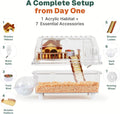 8-in-1 Hamster Cage Kit, 16 x 11 x 11.8 in, for Dwarf Hamsters and Gerbils