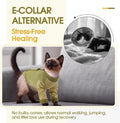 QBLEEV Cat Recovery Suit for Foreleg, Cat Onesie After Surgery for Female Male, Anti Licking Surgical Suit for Spay Neuter, Front Leg Protection with Long Sleeve, Soft Pajamas for Wounds Skin Disease