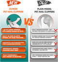 Duwize Dog Nail Clippers - All Steel Material, 1.22-Inch Large Opening, Built-in Spring, No Fur Pinch, for Medium to Large Dogs and Cats, Professional Pet Nail Trimmers, With Free Nail File (Polished)