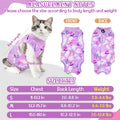 SlowTon Cat Recovery Suit - Cat Onesie for Cats After Surgery Female Male, Kitten Clothes Cats Surgical Spay Suit Abdominal Wounds, E-Collar Alternative Bodysuit Shirt Anti-Licking (Purple, L)